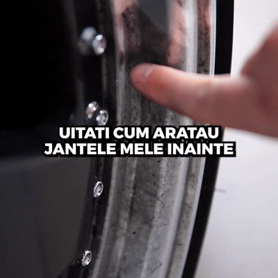 Aplicarea soluției HOT RIMS pe jantă și dizolvarea prafului de frână Lacrimi de Panda